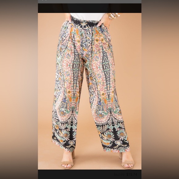 Molly Bracken wide leg pant size Large - Picture 1 of 7